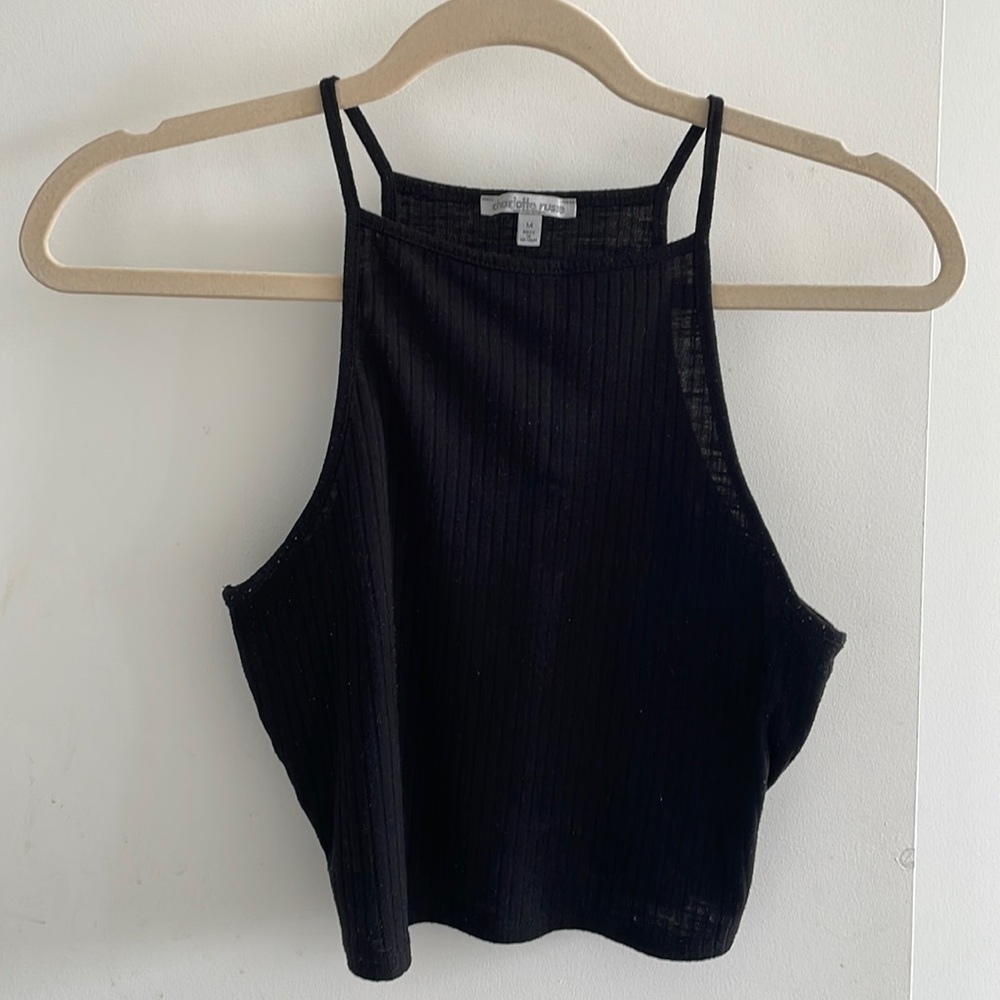 Ribbed black crop top